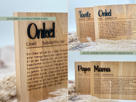 Holzschild „Onkel“ – Personalisiertes Geschenk & emotionale Überraschung zur Schwangerschaft