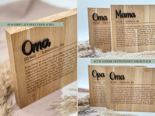 Holzschild „Oma“ – Personalisiertes Geschenk & emotionale Überraschung zur Schwangerschaft