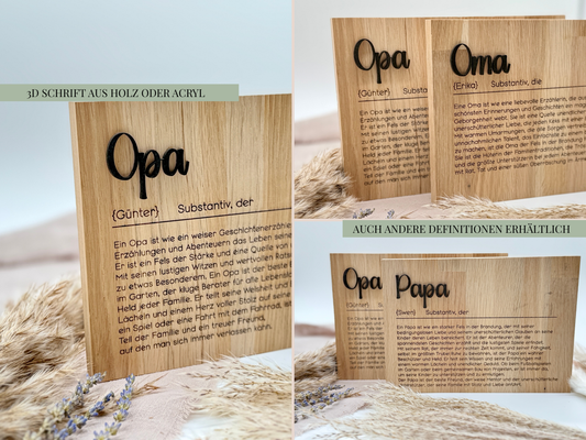 Holzschild „Opa“ – Personalisiertes Geschenk & emotionale Überraschung zur Schwangerschaft