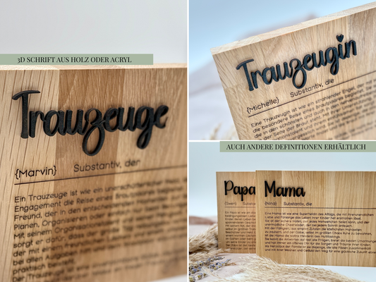 Holzschild „Trauzeuge“ – Personalisiertes Geschenk & besondere Frage zur Hochzeit