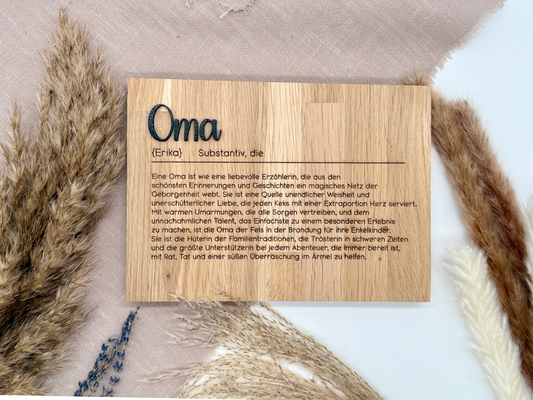 Holzschild „Oma“ – Personalisiertes Geschenk & emotionale Überraschung zur Schwangerschaft