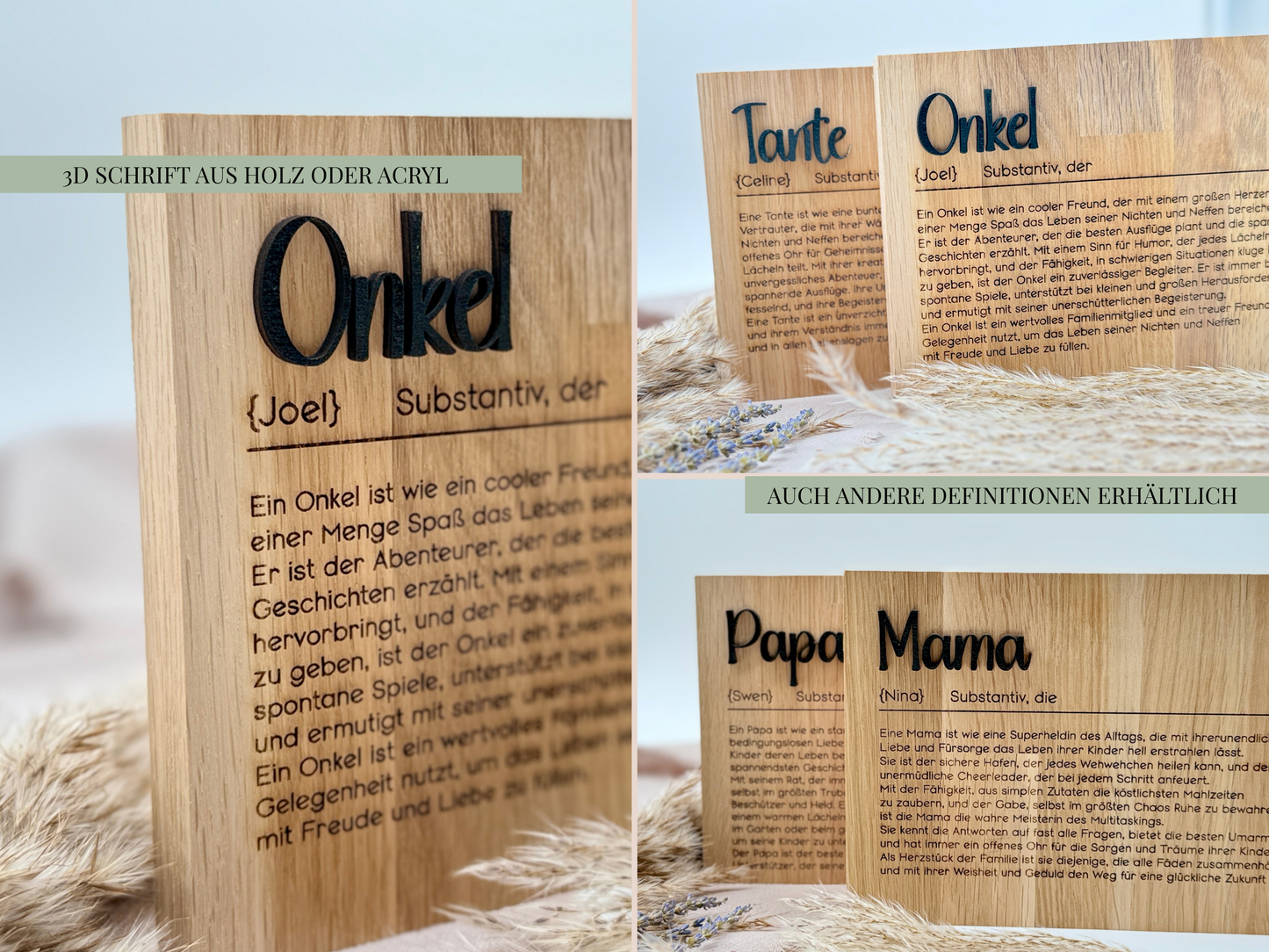 Holzschild „Onkel“ – Personalisiertes Geschenk & emotionale Überraschung zur Schwangerschaft