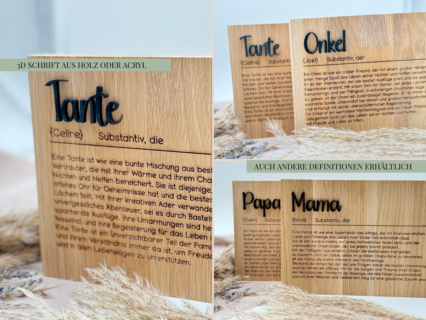 Holzschild „Tante“ – Personalisiertes Geschenk & emotionale Überraschung zur Schwangerschaft