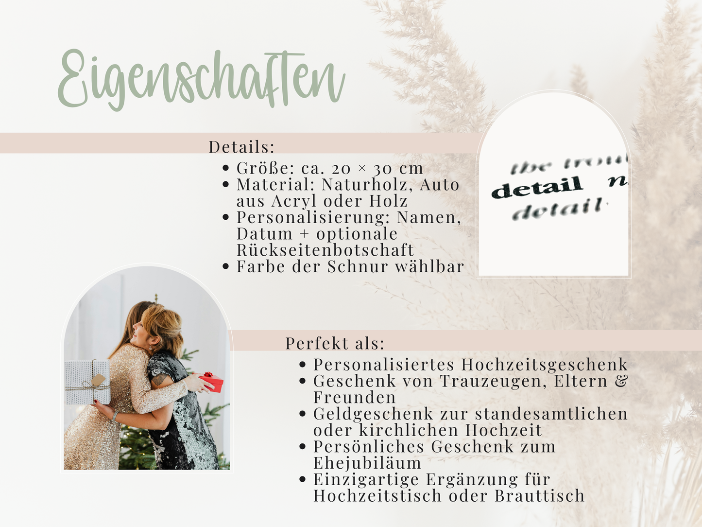 Holzplatte „Hochzeitsauto“ – Personalisiertes Geldgeschenk zur Hochzeit