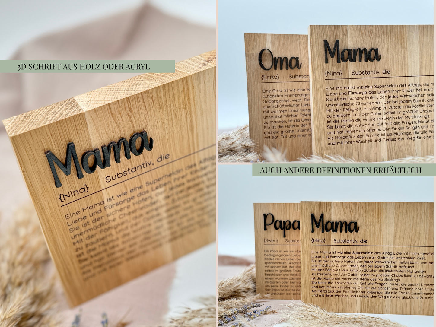 Holzschild „Mama“ – Personalisiertes Geschenk & emotionale Überraschung