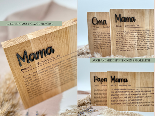 Holzschild „Mama“ – Personalisiertes Geschenk & emotionale Überraschung