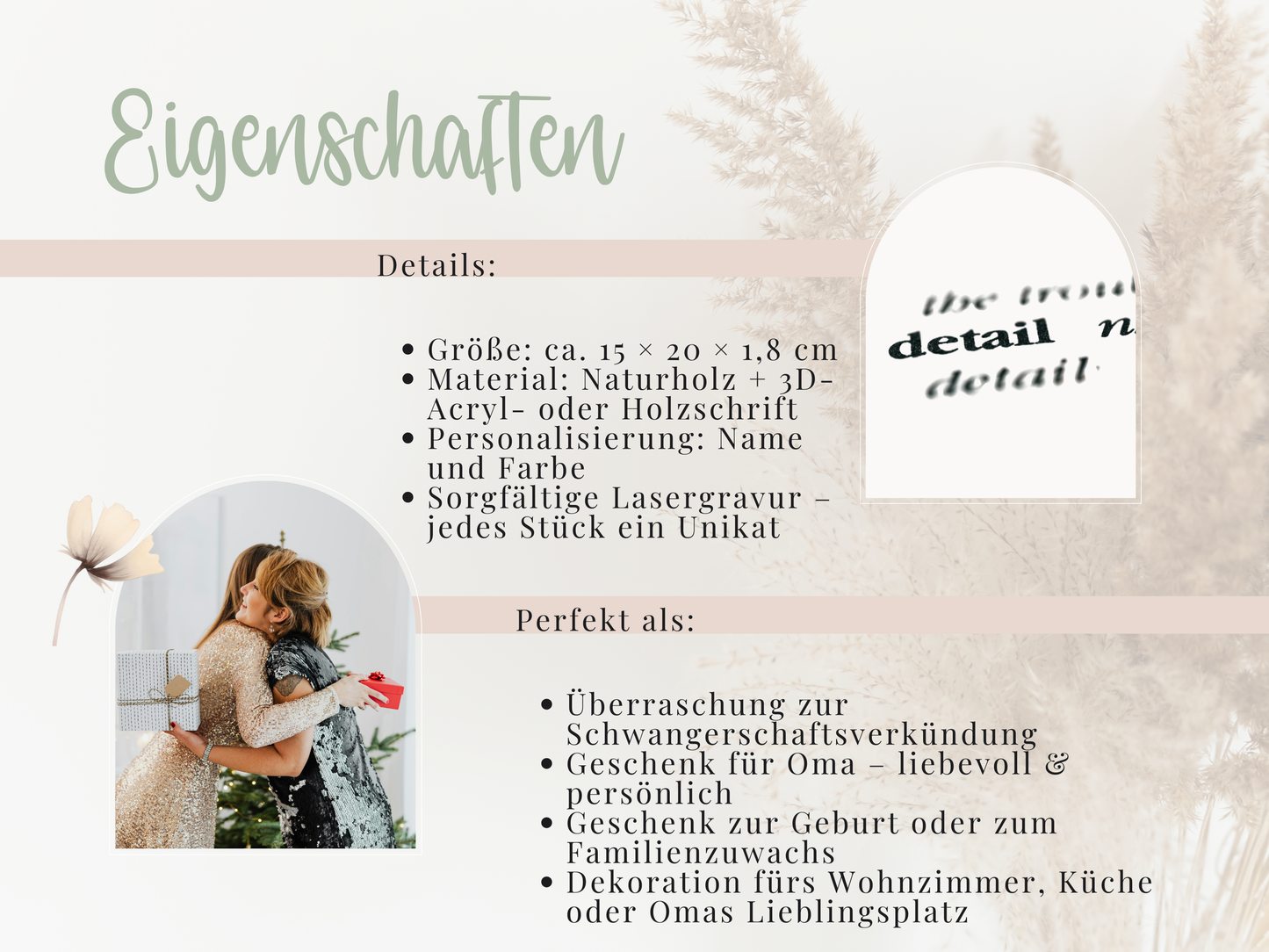 Holzschild „Oma“ – Personalisiertes Geschenk & emotionale Überraschung zur Schwangerschaft