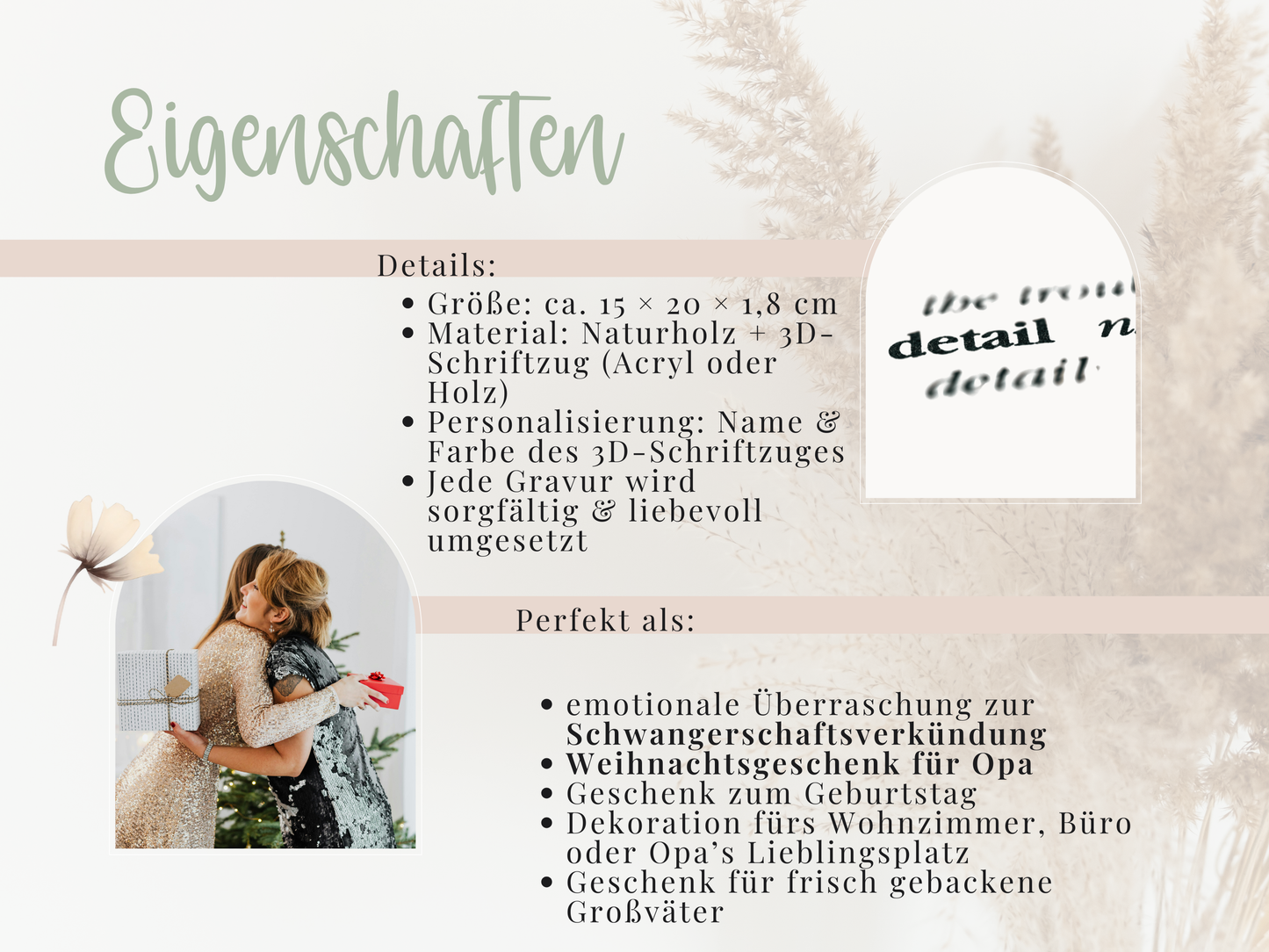 Holzschild „Opa“ – Personalisiertes Geschenk & emotionale Überraschung zur Schwangerschaft