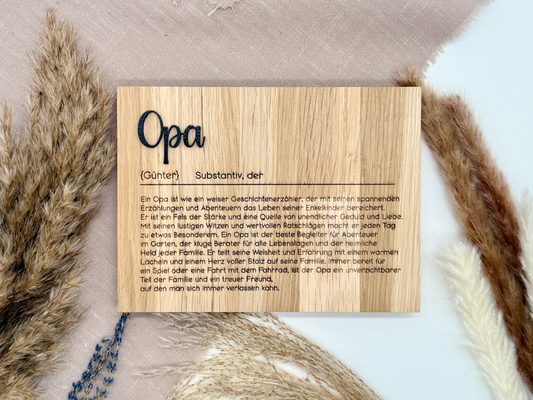 Holzschild „Opa“ – Personalisiertes Geschenk & emotionale Überraschung zur Schwangerschaft