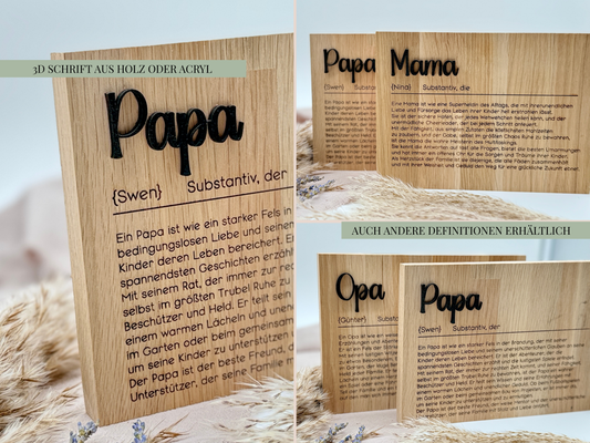 Holzschild „Papa“ – Geschenk zur Schwangerschaftsverkündung