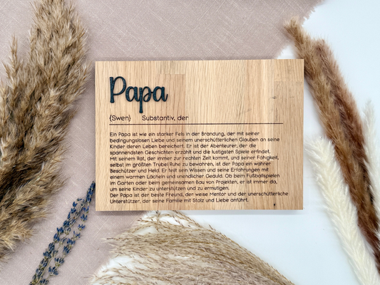 Holzschild „Papa“ – Geschenk zur Schwangerschaftsverkündung