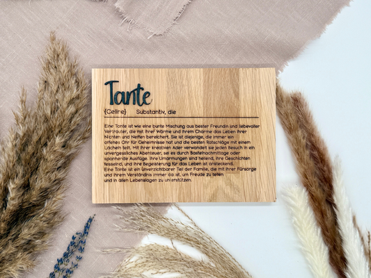Holzschild „Tante“ – Personalisiertes Geschenk & emotionale Überraschung zur Schwangerschaft