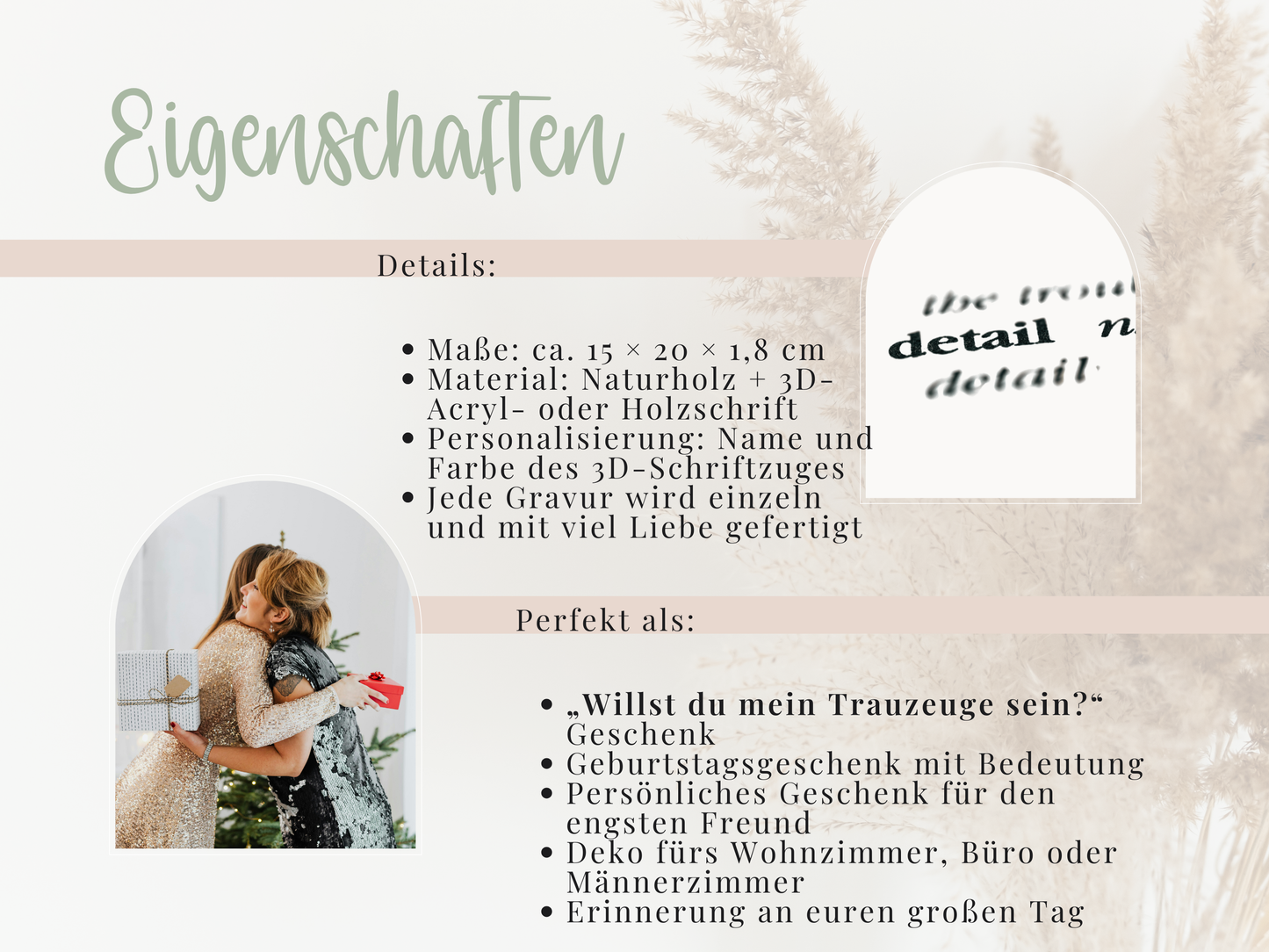 Holzschild „Trauzeuge“ – Personalisiertes Geschenk & besondere Frage zur Hochzeit