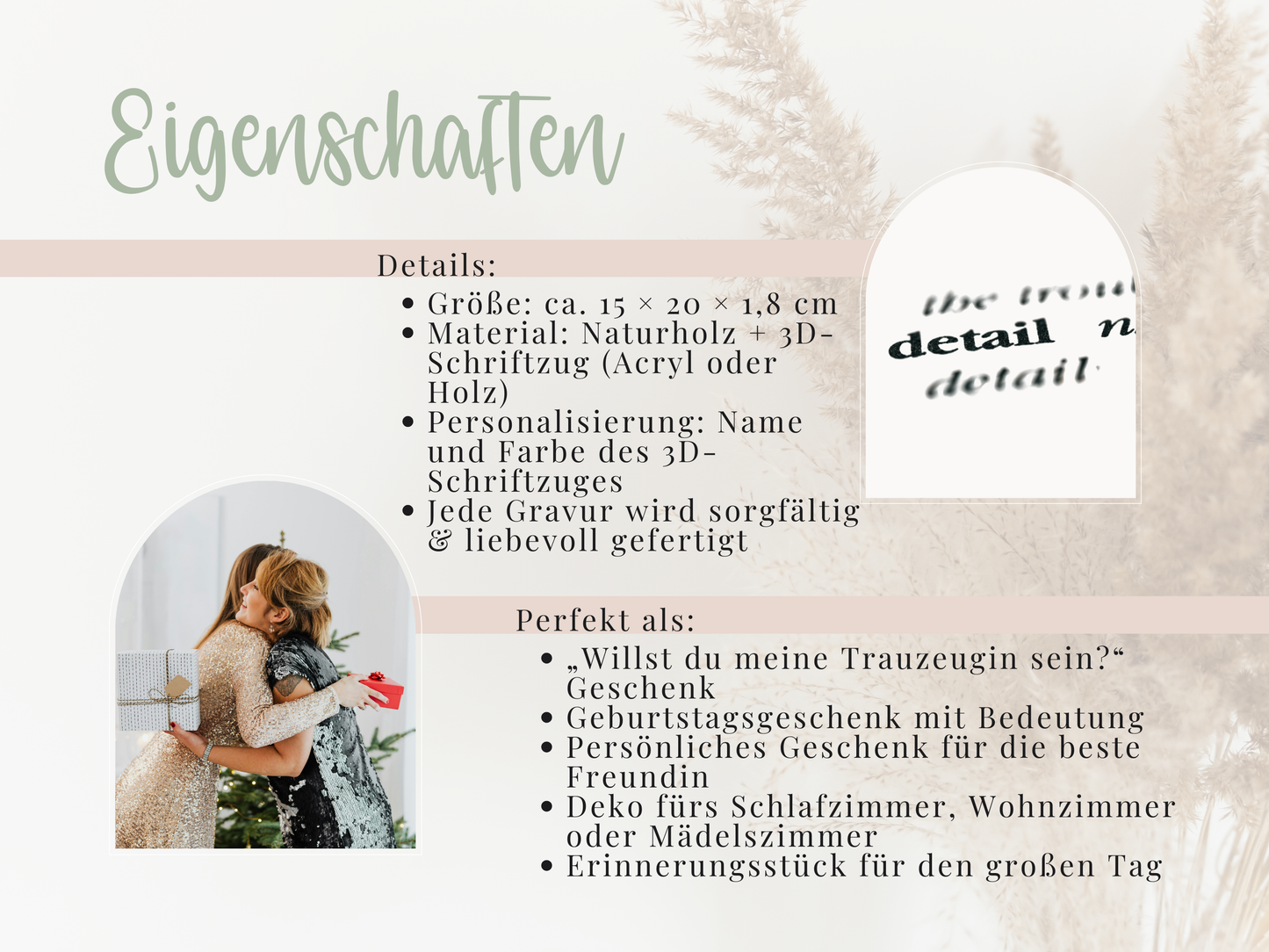 Holzschild „Trauzeugin“ – Personalisiertes Geschenk & besondere Frage zur Hochzeit