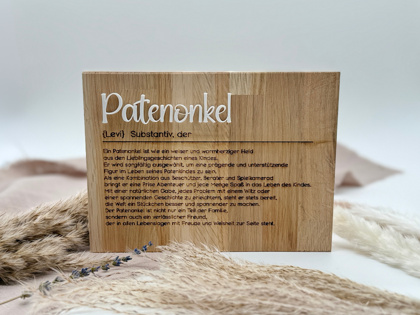 Holzschild „Patenonkel“ – Personalisiertes Geschenk zur Taufe & Überraschung zur Patenschaft